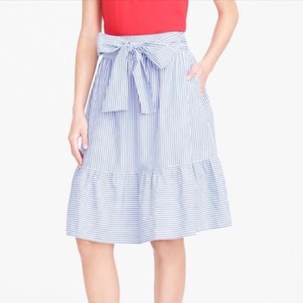 J. CREW Tie-Waist Midi Skirt Size 6